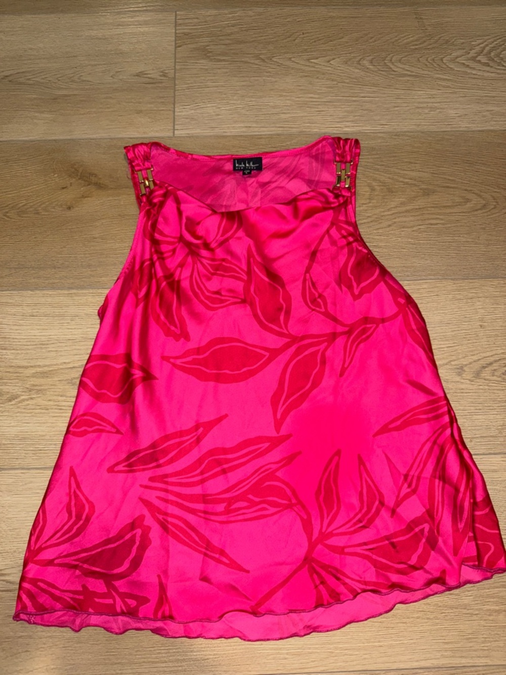 Nicole Miller Hot Pink Floral-Print Sleeveless Camisole